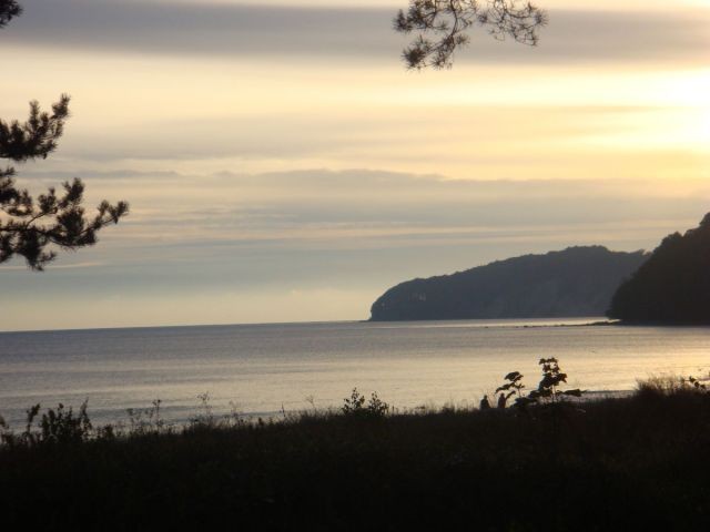 Binzer Strand vor dem s Villen in der Dämmerung