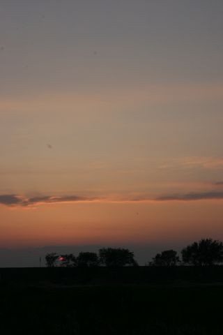 Abendstimmung Blick auf den Deich vor dem Ferienhaus