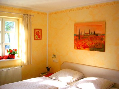Blick ins Schlafzimmer