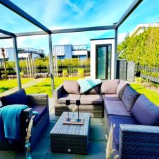 Strand-Chalet „First Line“ mit Dachterrasse Nordsee mit  ...